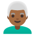 👨🏾‍🦳 man: medium-dark skin tone, white hair display on Google